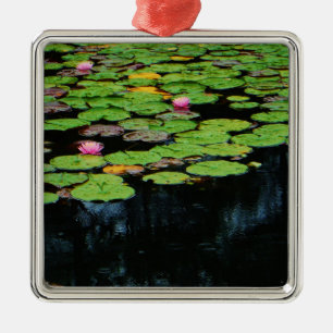 pink lotus black metal tree decoration