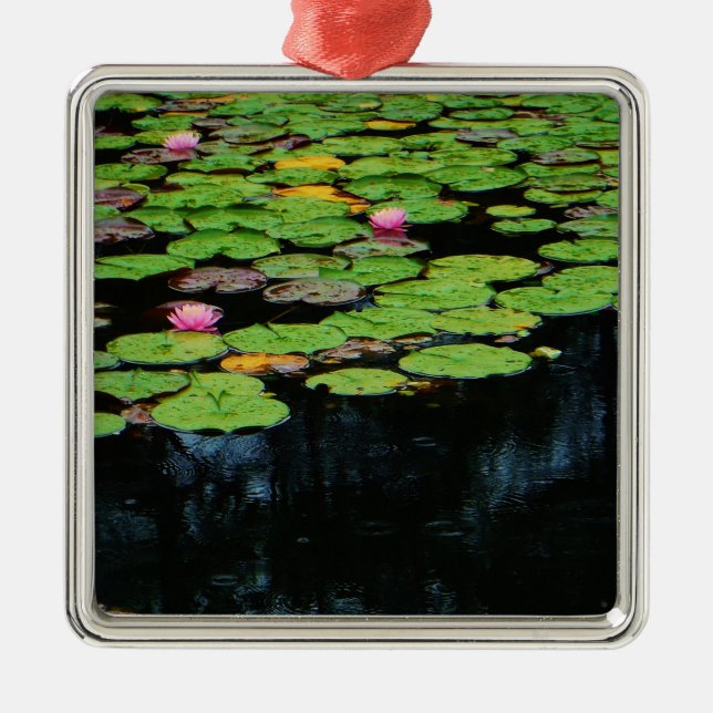 pink lotus black metal tree decoration (Front)