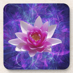 Pink lotus flower and meaning coaster