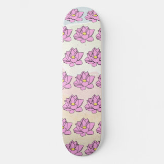 Pink Lotus Flower Art  Skateboard