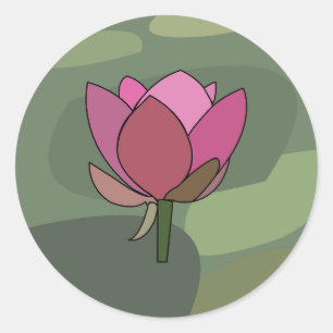 Pink Lotus Flower Classic Round Sticker