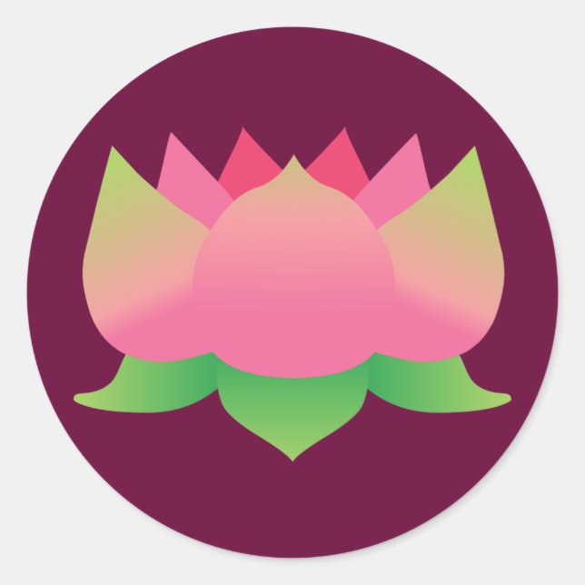 Pink Lotus Flower Classic Round Sticker (Front)
