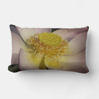 Pink Lotus Flower I Summer Floral Lumbar Cushion