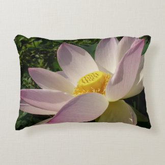 Pink Lotus Flower III Summer Floral Decorative Cushion