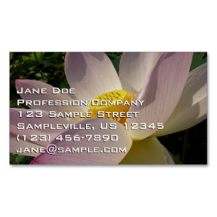 Pink Lotus Flower III Summer Floral Magnetic Business Card