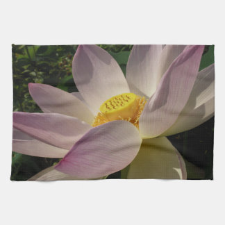 Pink Lotus Flower III Summer Floral Tea Towel