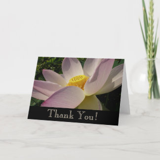 Pink Lotus Flower III Summer Floral Thank You Card