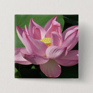Pink Lotus Flower IV 15 Cm Square Badge