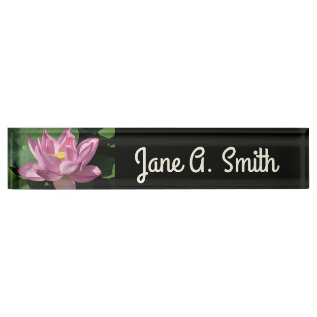 Pink Lotus Flower IV Nameplate (Front)