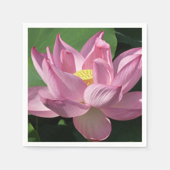 Pink Lotus Flower IV Napkin (Front)