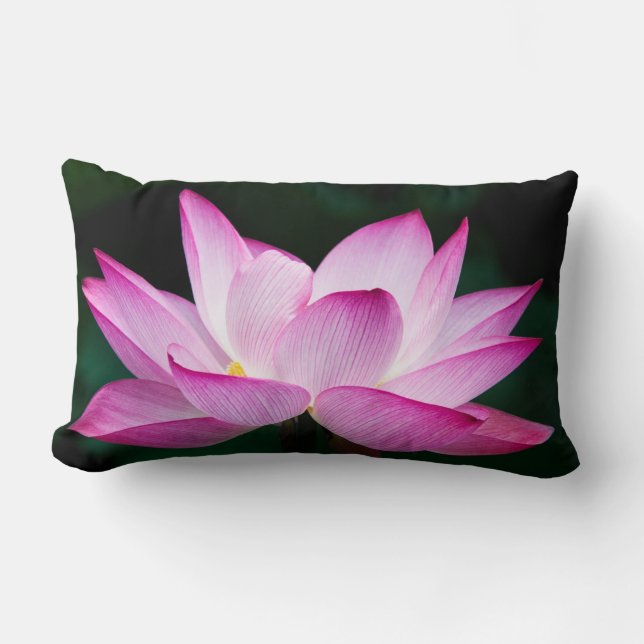 Pink Lotus Flower Lumbar Cushion (Front)