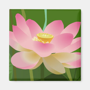 Pink Lotus Flower Magnet