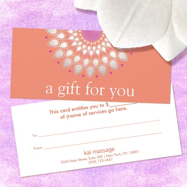 Pink Lotus Flower Massage Floral Gift Certificate (Creator Uploaded)