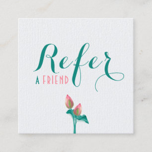 Pink Lotus Flower Minimalistic Holistic Therapist  Referral Card