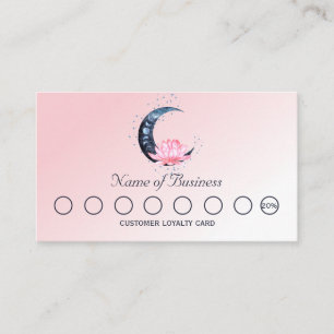 Pink Lotus Flower Moon Loyalty Card