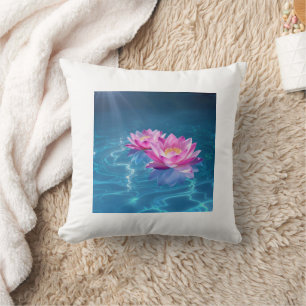 Pink Lotus Flower Pillow Zen Yoga & Meditation D