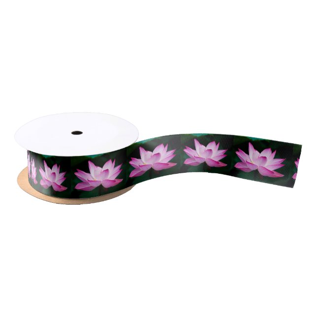 Pink Lotus Flower Satin Ribbon (Spool)