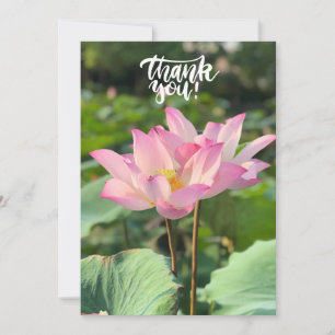 Pink Lotus Flower Thank you Card