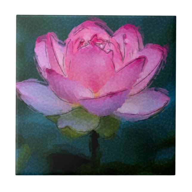 Pink Lotus Flower Tile (Front)