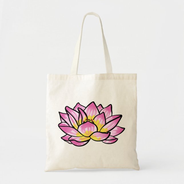 Pink Lotus Flower Tote Bag (Front)