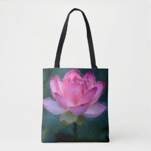 Pink Lotus Flower Tote Bag