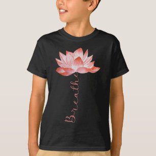 Pink Lotus Flower Yoga Breathe Meditation Yoga Lov T-Shirt