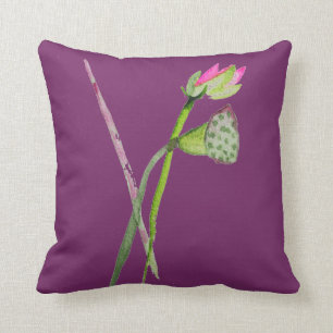 Pink Lotus Flower Zen Buddhist Art Cushion