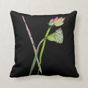 Pink Lotus Flower Zen Buddhist Art Cushion