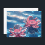 Pink Lotus Flowers Floating on Crystal Blue Water Holiday Postcard<br><div class="desc">A mesmerising design showcasing two vibrant pink lotus flowers gracefully floating on clear blue water. The sunlight reflects on the water’s surface, creating magical shimmering patterns that evoke peace, balance, and tropical summer vibes. Perfect for phone cases, wall art, notebooks, tote bags, and gifts for nature lovers or meditation enthusiasts....</div>