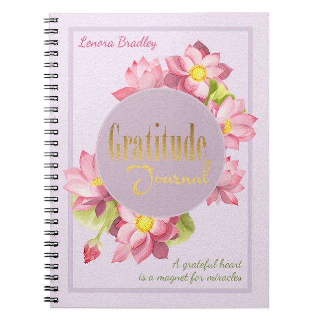 Pink Lotus Gratitude Journal (Front)