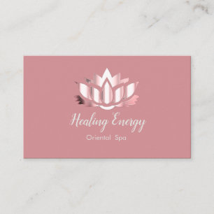 Pink lotus   -  healing energy business card