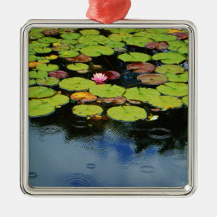 Pink lotus in Rain Metal Tree Decoration