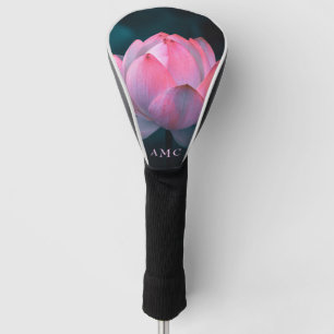 Pink Lotus Monogram Golf Head Cover