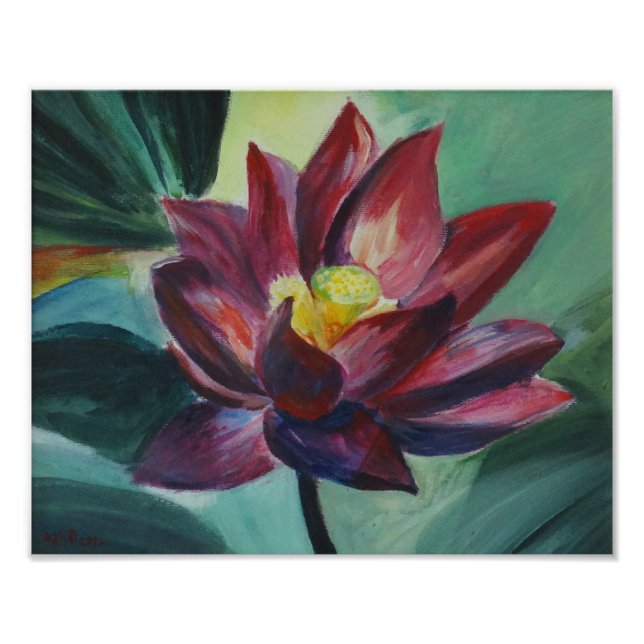Pink Lotus Painting , Kodak Professional Paper Photo Print (Front)