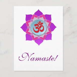 Pink lotus postcard