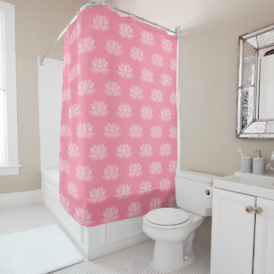 Pink lotus shower curtain