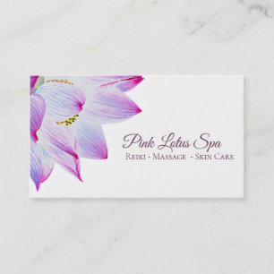 *~*  Pink Lotus Spa -  Reiki Massage Skin Care Business Card