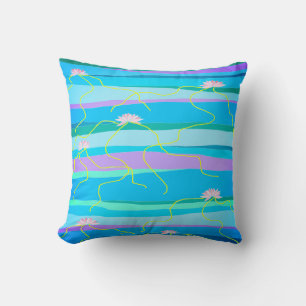 Pink Lotus Throw Pillow