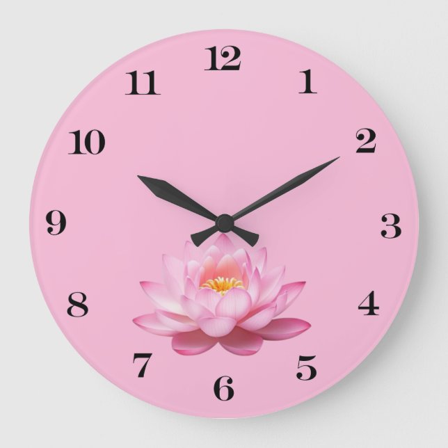 Pink Lotus Wall Clock (Front)