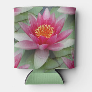 Pink Lotus Water Lily Can Cooler