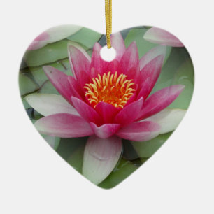 Pink Lotus Water Lily Ceramic Tree Decoration