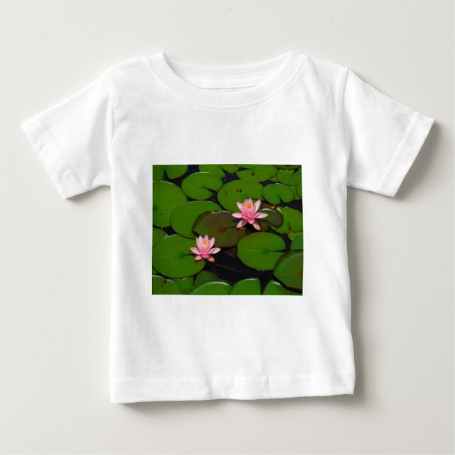 Pink lotus water lily flower  garden, baby T-Shirt (Front)