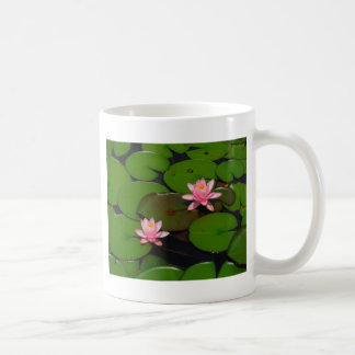 Pink lotus water lily flower garden, coffee mug