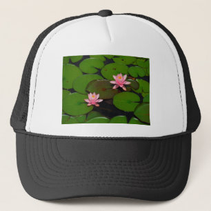 Pink lotus water lily flower garden, trucker hat