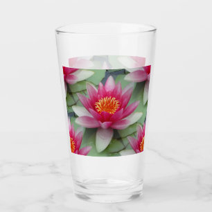 Pink Lotus Water Lily Glass
