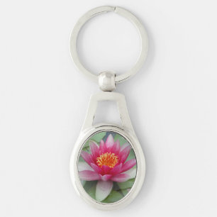 Pink Lotus Water Lily Key Ring