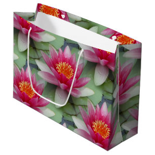 Pink Lotus Water Lily Large Gift Bag