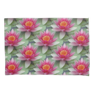 Pink Lotus Water Lily Pillowcase