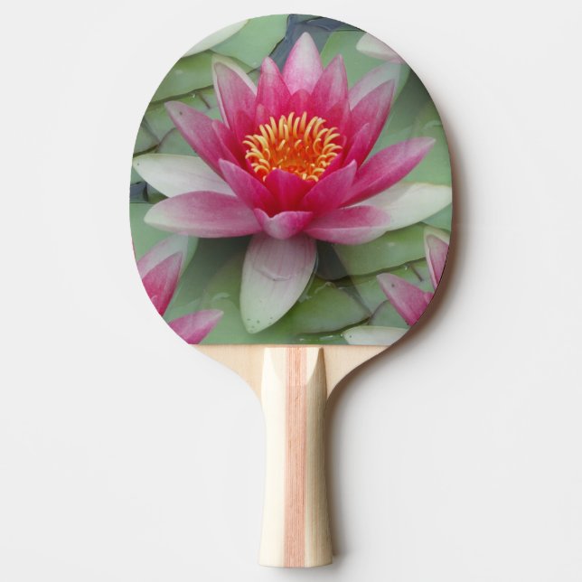 Pink Lotus Water Lily Ping Pong Paddle (Front)