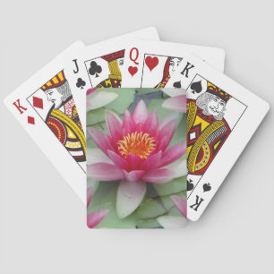 Pink Lotus Water Lily Playing Cards